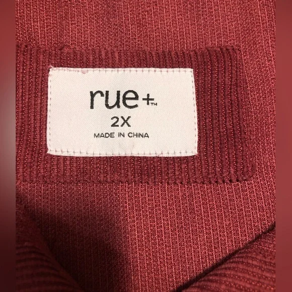 Rue+ burgundy corduroy shacket, 2X - Picture 3 of 10